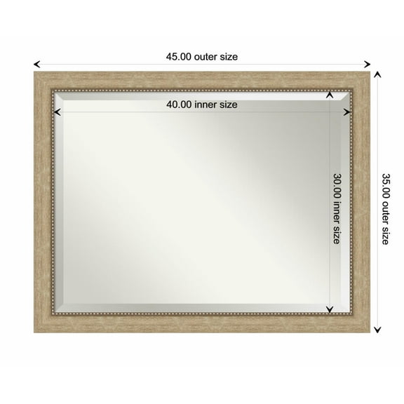 Amanti Art Astor Champagne Framed Wall Mirror - 21 x 25 in