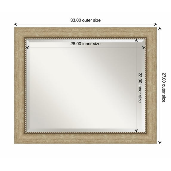 Amanti Art Astor Champagne Framed Wall Mirror - 21 x 25 in