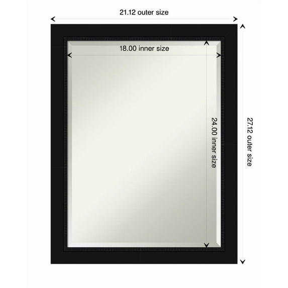 Amanti Art Avon Black Framed Wall Mirror - 19.12 x 23.12 in