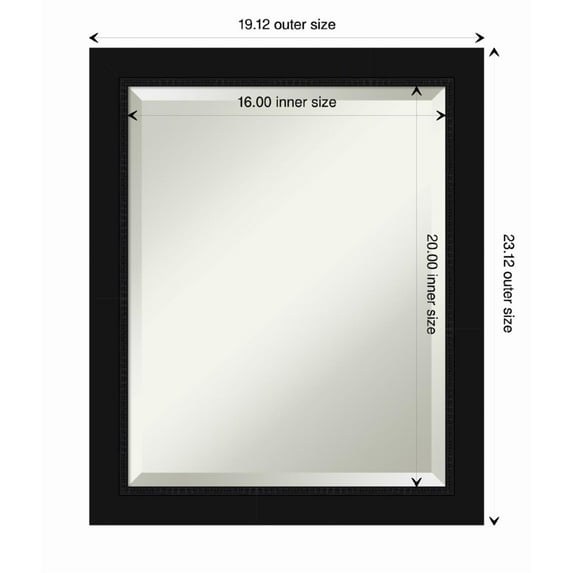 Amanti Art Avon Black Framed Wall Mirror - 19.12 x 23.12 in