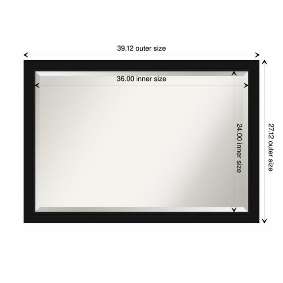 Amanti Art Avon Black Framed Wall Mirror - 19.12 x 23.12 in
