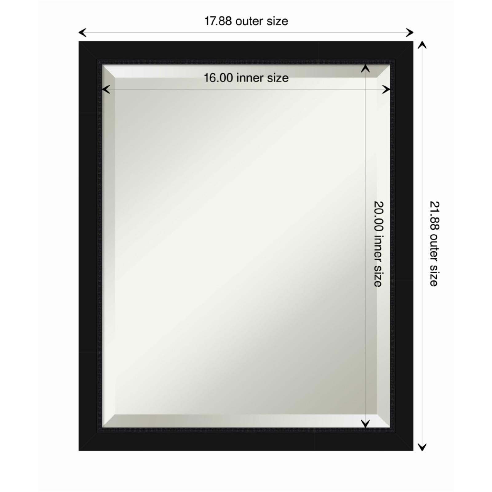 Avon Black Satin Framed Rectangular Wall Mirror 18 x 22