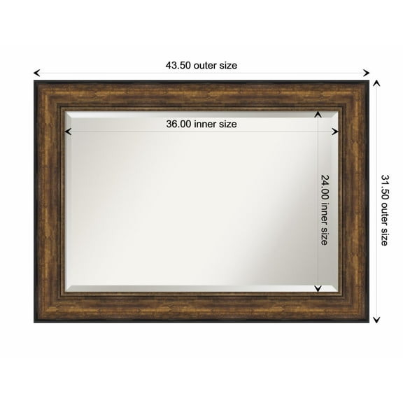 Amanti Art Ballroom Bronze Framed Wall Mirror - 25.50 x 31.50 in