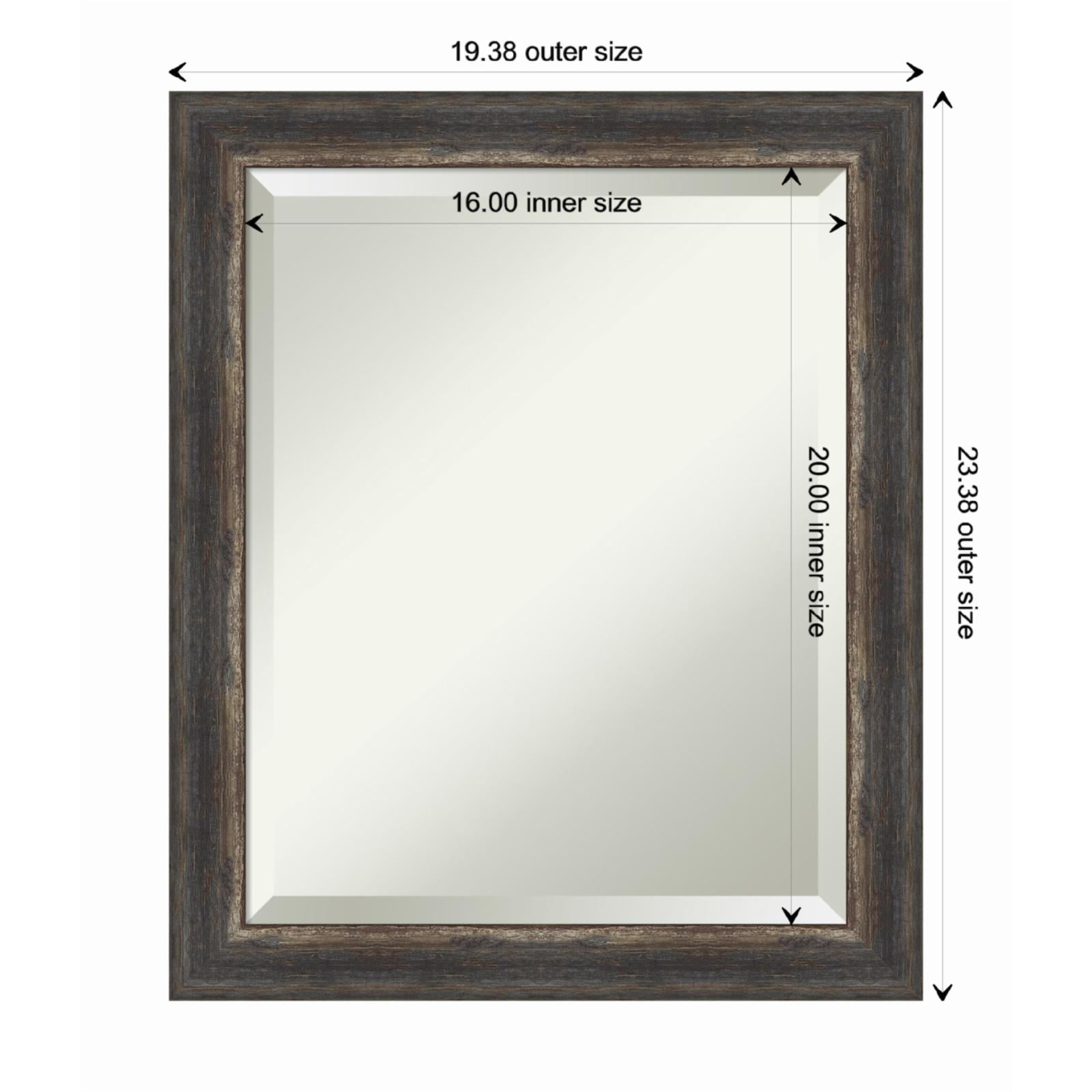 Bronze and Wood Beveled Full Length Rectangular Mirror