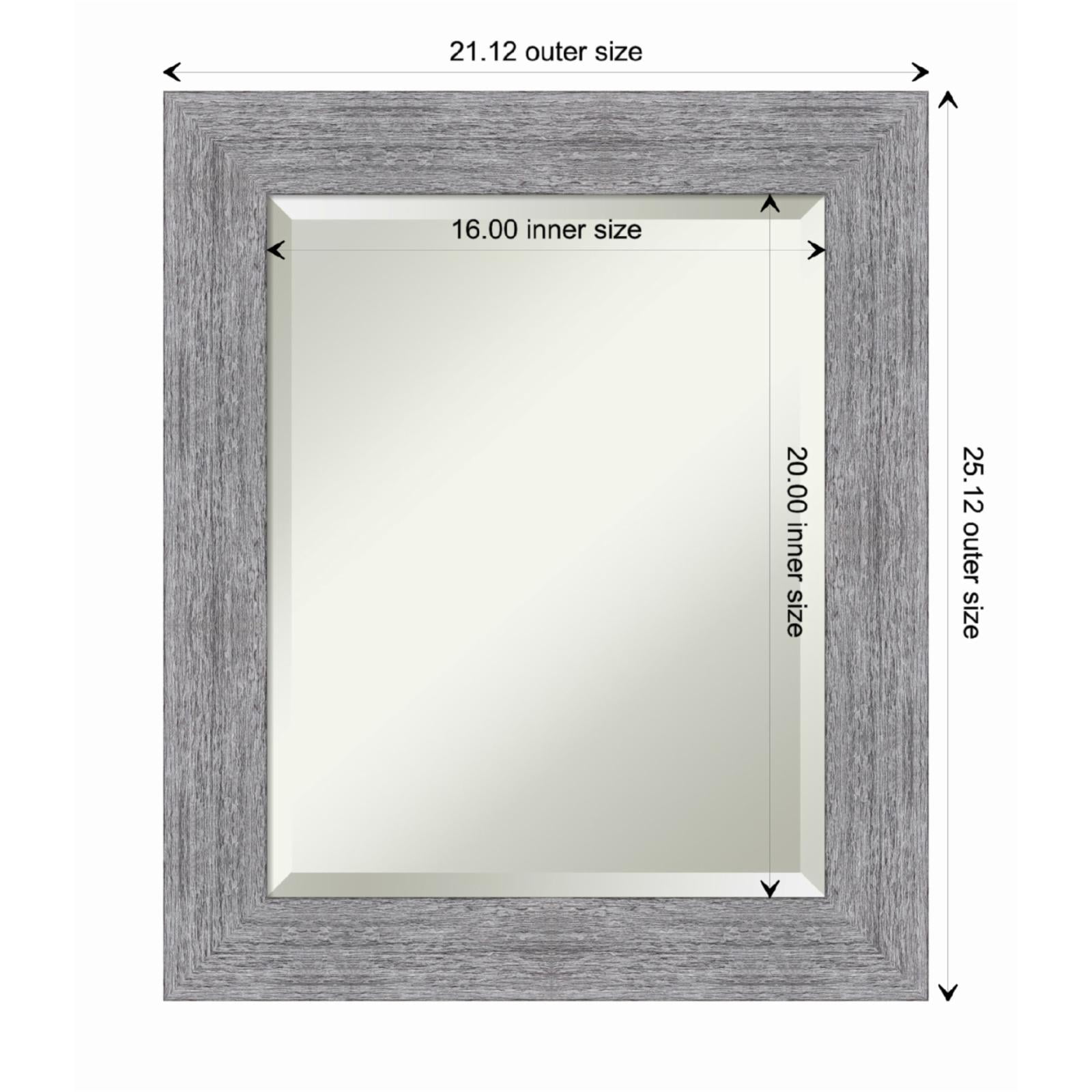 21" x 25" Gray Bark Rustic Framed Wall Mirror