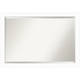 thumbnail image 1 of Amanti Art Basic White Narrow Beveled Wood Bathroom Wall Mirror, 1 of 10