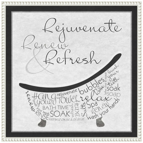 Amanti Art Bath Time I Framed Canvas Wall Art Print