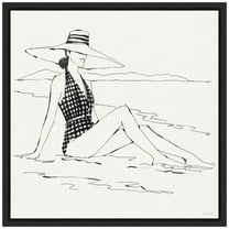 Amanti Art Bathing Beauties I BnW Framed Canvas Wall Art Print
