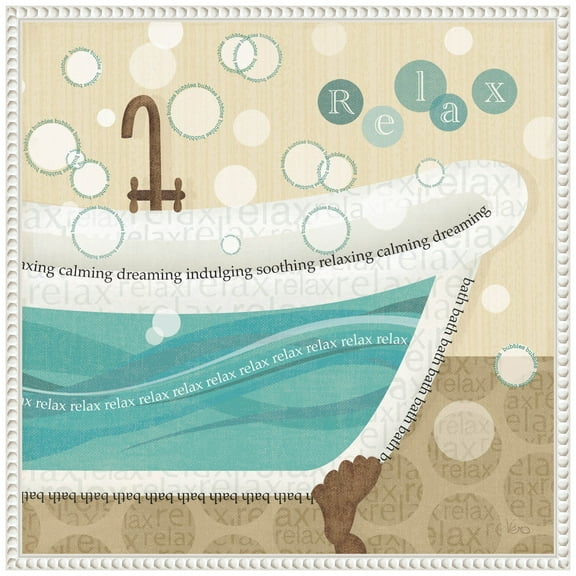 Amanti Art Bathroom Bubbles II Framed Canvas Wall Art Print