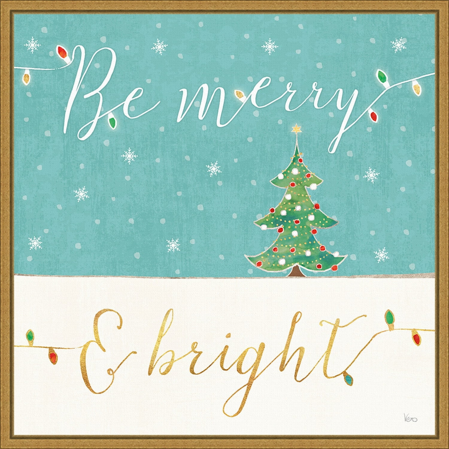 Be Merry and Bright Christmas Tree Canvas Print