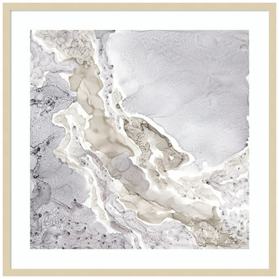 Amanti Art Beige and Grey Mineral Abstract Wood Framed Wall Art Print