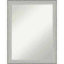 Amanti Art Bel Volto Silver Wood Framed Non-Beveled Bathroom Vanity Wall Mirror - 21 x 27 in