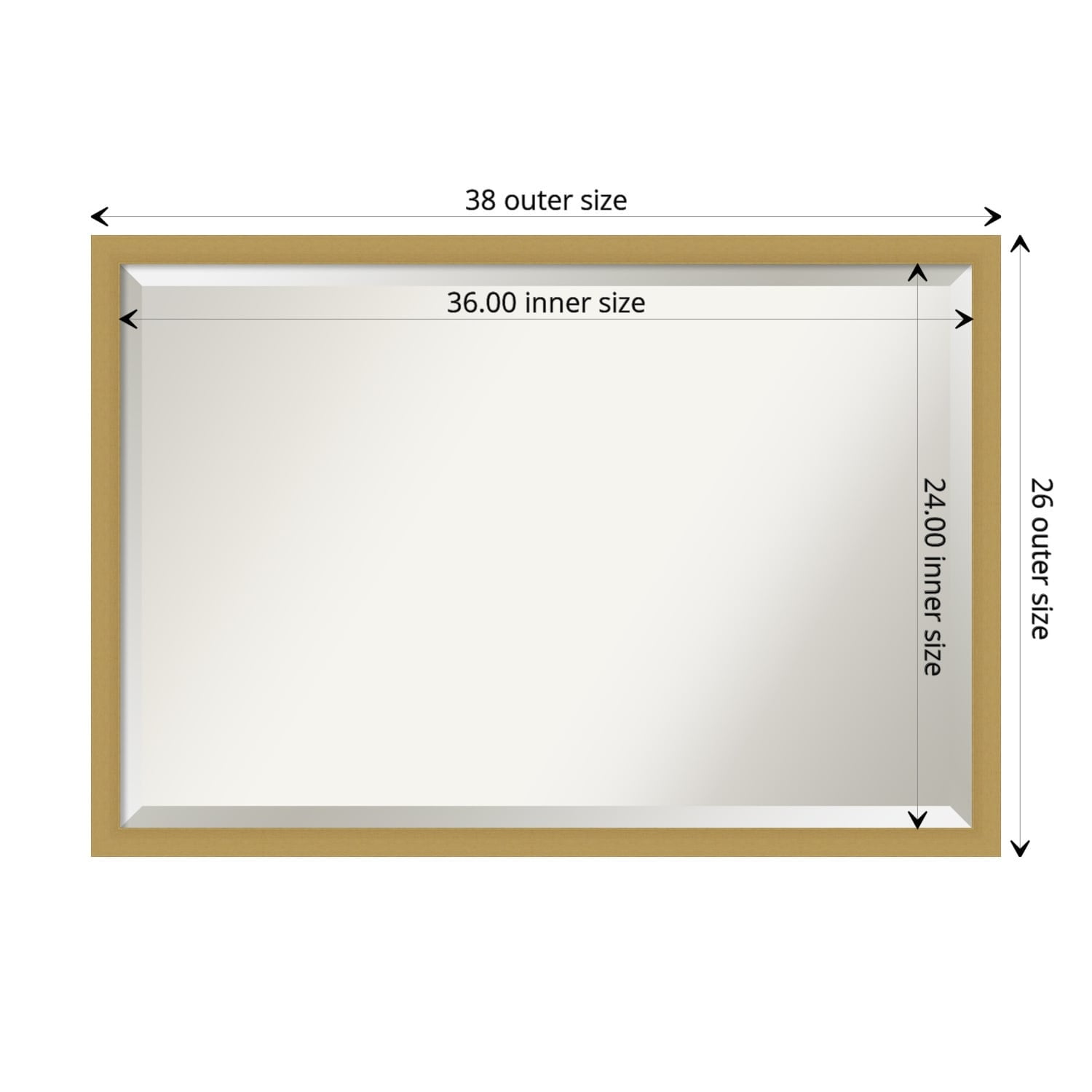 Amanti Art Beveled Bathroom Wall Mirror - Grace Brushed Narrow Frame ...