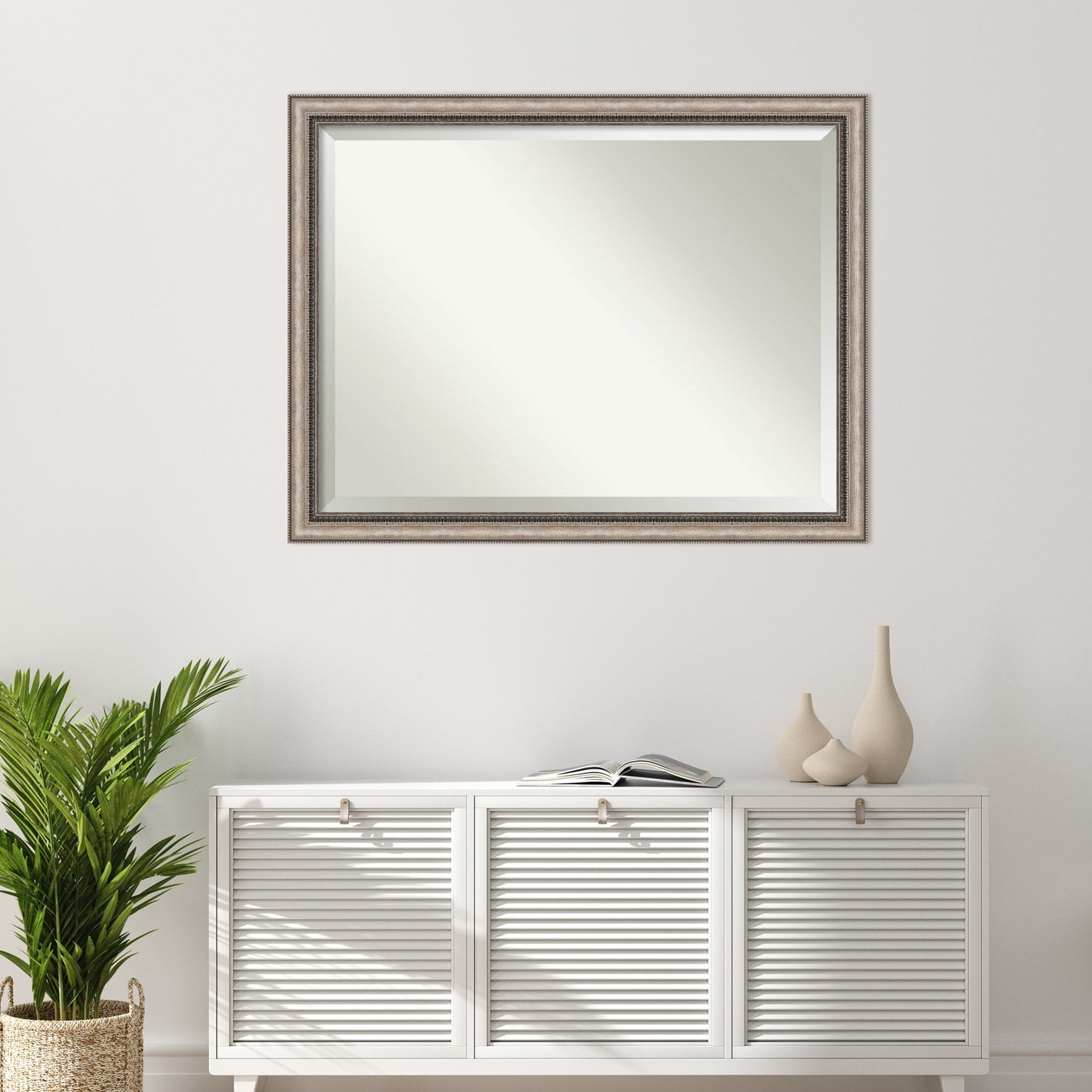 Lyla 44" x 34" Ornate Bronze-Tone Brushstroke Bathroom Vanity Mirror