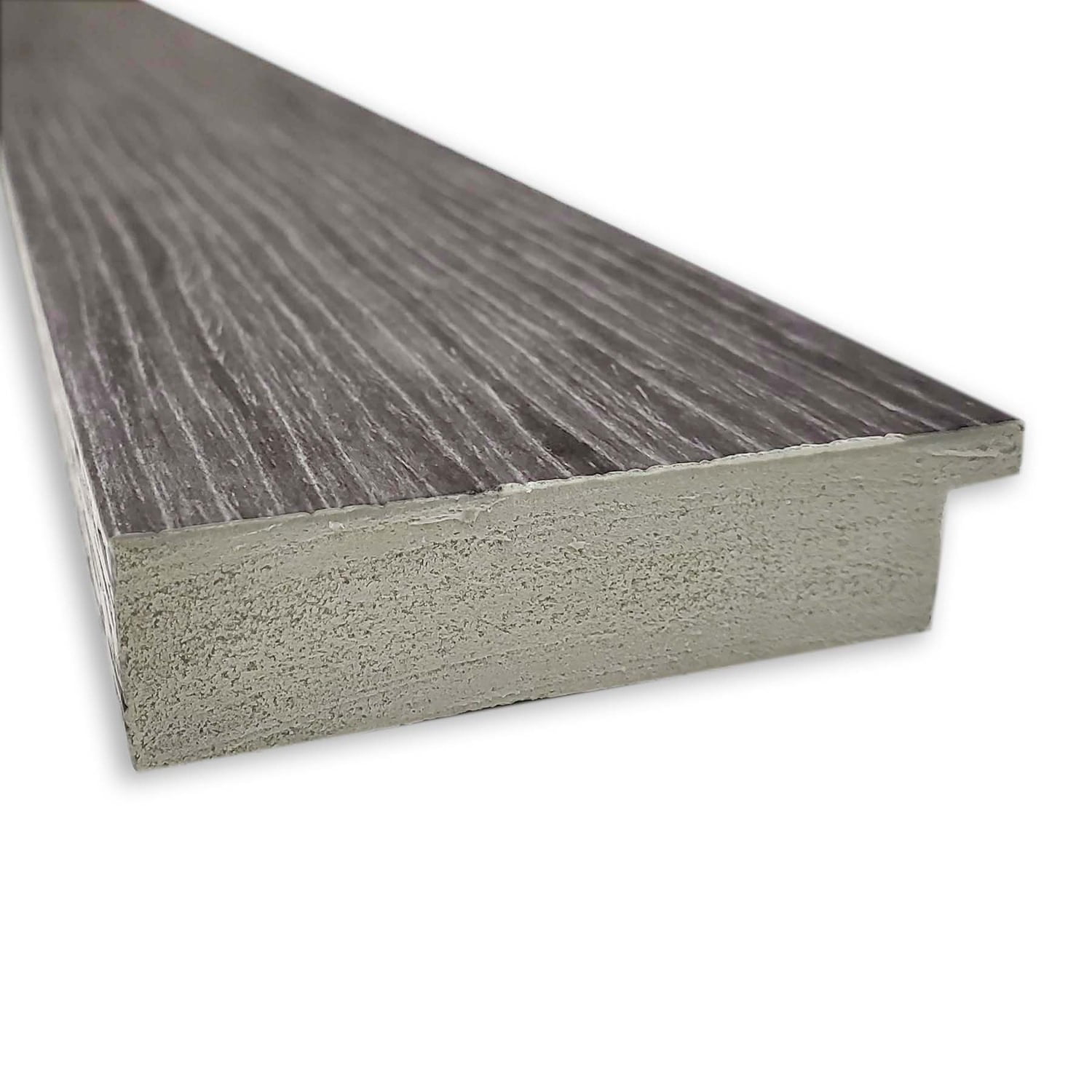 Contemporary Pinstripe Plank 25.5" Square Bathroom Mirror in Dressy Grey