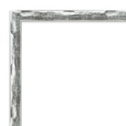 Amanti Art Beveled Bathroom Wall Mirror - Scratched Wave Chrome Frame - Scratched Wave Chrome Outer Size: 20 x 26 in