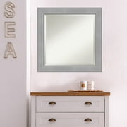 Amanti Art Beveled Bathroom Wall Mirror - Vista Brushed Nickel Frame Vista Brushed Nickel Outer Size: 24 x 24 in