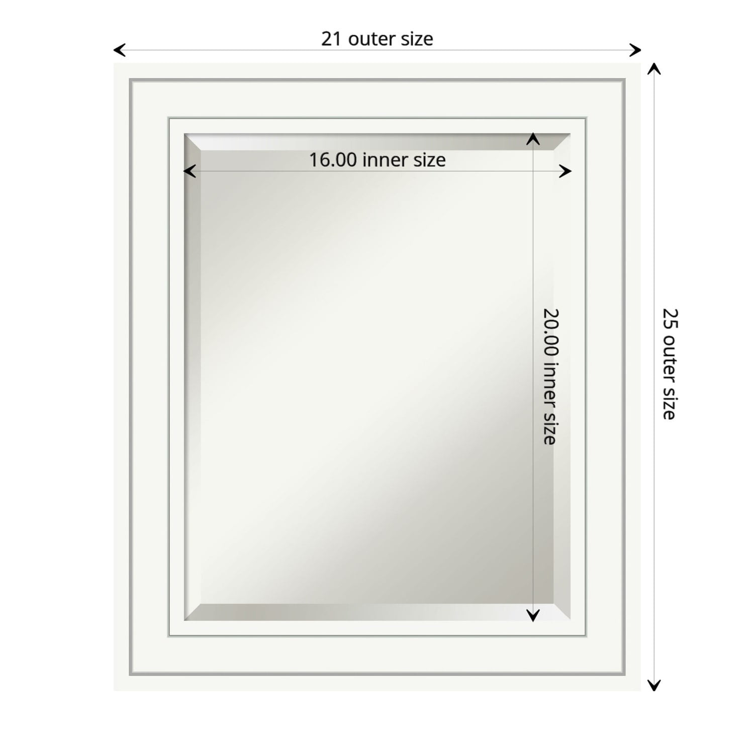 Craftsman White Rectangular Wood Bathroom Vanity Mirror