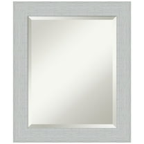Amanti Art Shiplap White Beveled Wood Wall Mirror 24.25 x 20.25 in.