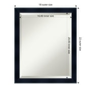 Amanti Art Beveled Wood Wall Mirror - Madison Black Frame 18.50 x 22.50