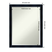 Amanti Art Beveled Wood Wall Mirror - Madison Black Frame 20.50 x 26.50