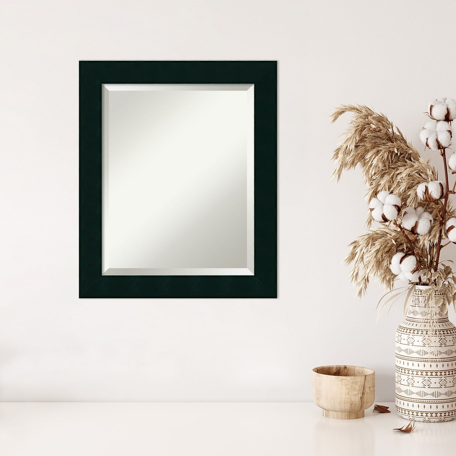 Tribeca Full Length Black Wood Bathroom Vanity Mirror