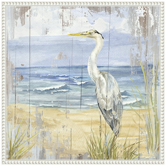 Amanti Art Birds of the Coast Rustic II Framed Canvas Wall Art Print