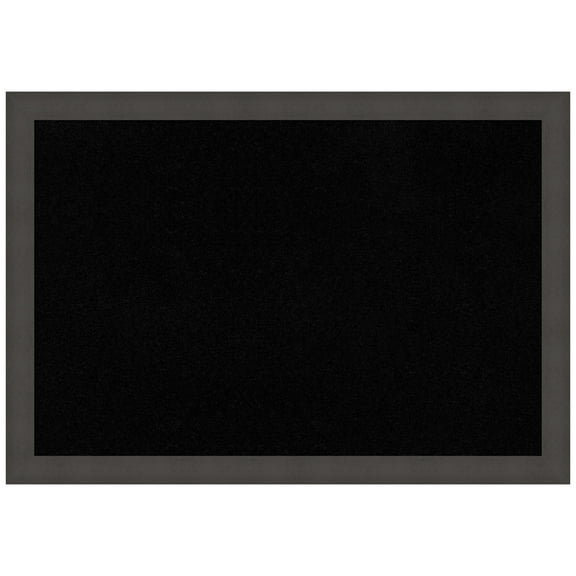 Amanti Art Black Cork Board Framed Blaine Light Pewter Narrow Bulletin Board 40 in. x 28 in.