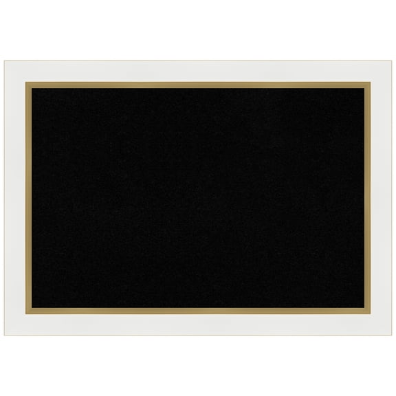 Amanti Art Black Cork Board Framed Eva White Gold Bulletin Board 41 in. x 29 in.