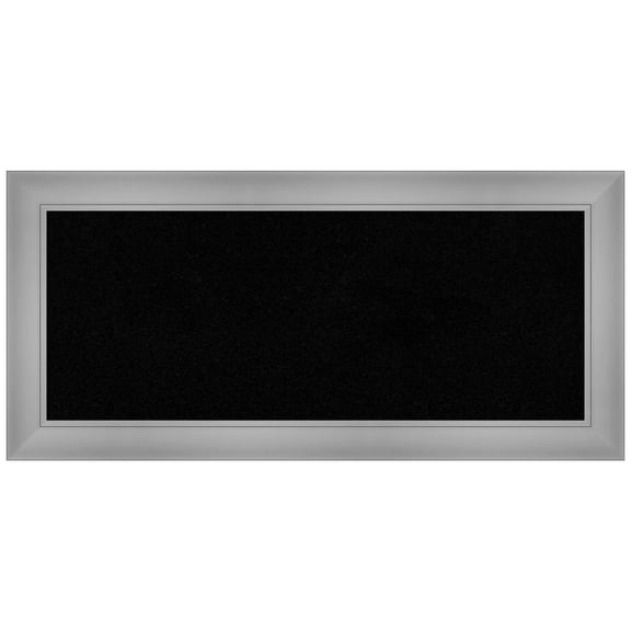 Amanti Art Black Cork Board Framed Flair Polished Nickel Bulletin Board 34 in. x 16 in.