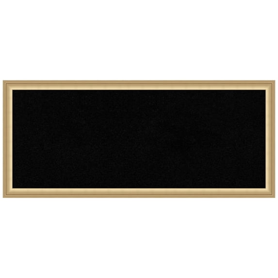 Amanti Art Black Cork Board Framed Florence Gold Bulletin Board 32 in. x 14 in.