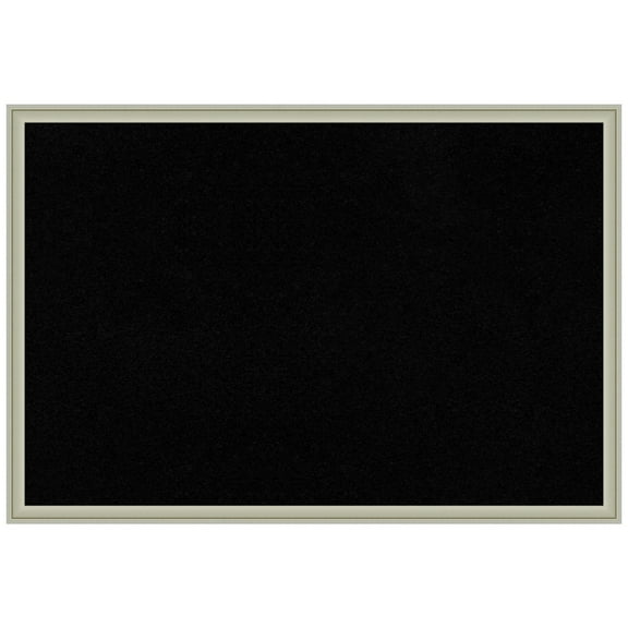 Amanti Art Black Cork Board Framed Florence Silver Bulletin Board 38 in. x 26 in.