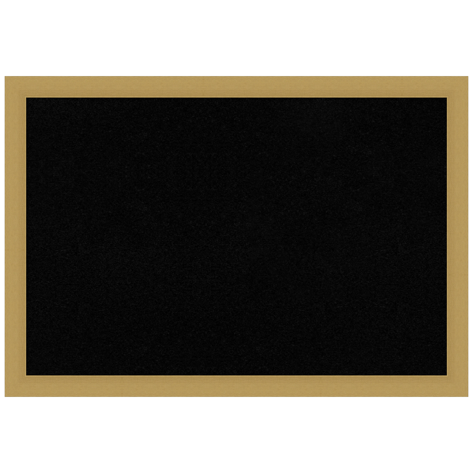 Amanti Art Black Cork Board Framed Grace Brushed Gold Narrow Bulletin Board 26 in. x 18 in.