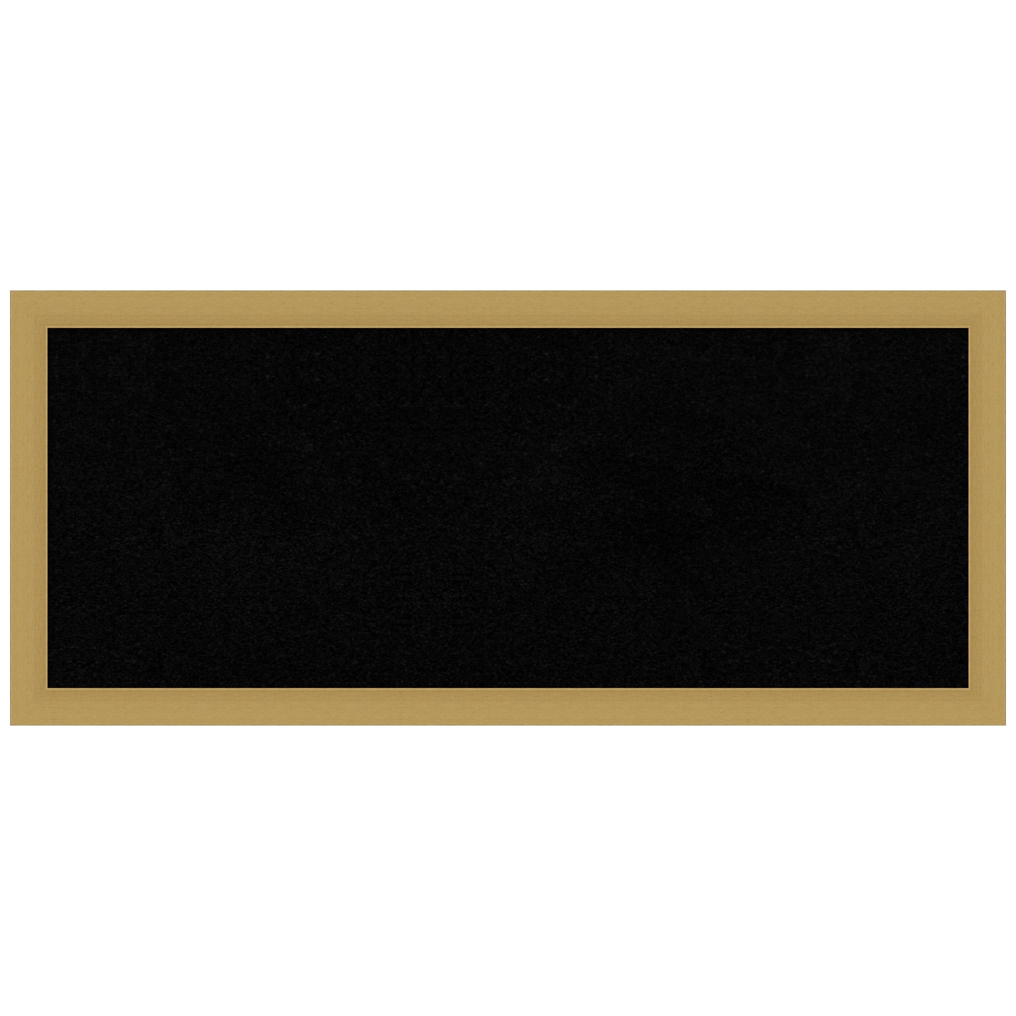 Amanti Art Black Cork Board Framed Grace Brushed Gold Narrow Bulletin Board 32 in. x 14 in.