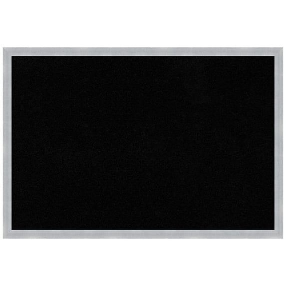 Amanti Art Black Cork Board Framed Grace Brushed Nickel Narrow Bulletin Board 38 in. x 26 in.