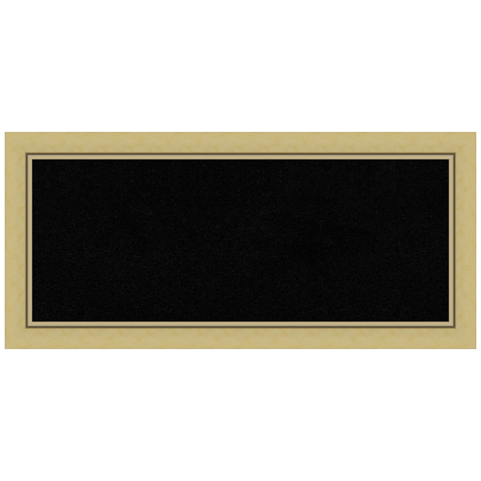 Amanti Art Black Cork Board Framed Landon Gold Narrow Bulletin Board 33 in. x 15 in.