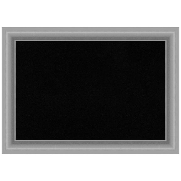 Amanti Art Black Cork Board Framed Peak Polished Nickel Bulletin Board 42 in. x 30 in.