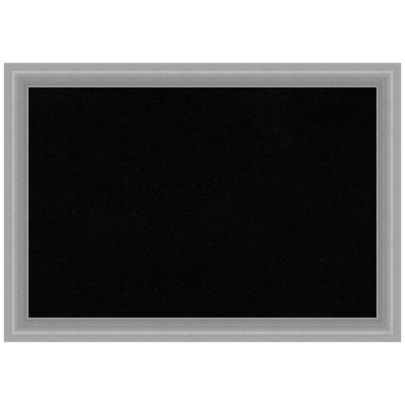 Amanti Art Black Cork Board Framed Peak Polished Nickel Narrow Bulletin Board 41 in. x 29 in.