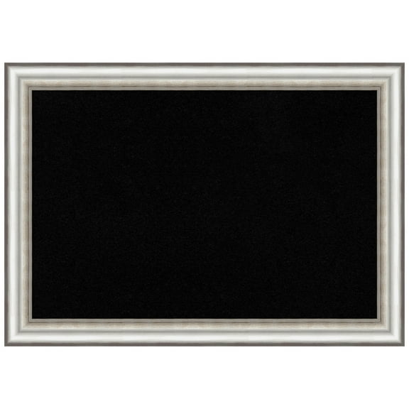 Amanti Art Black Cork Board Framed Salon Silver Bulletin Board 41 in. x 29 in.