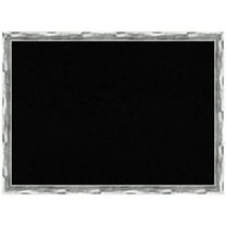 Amanti Art Black Cork Board Framed Scratched Wave Chrome Bulletin Board 30 in. x 22 in.
