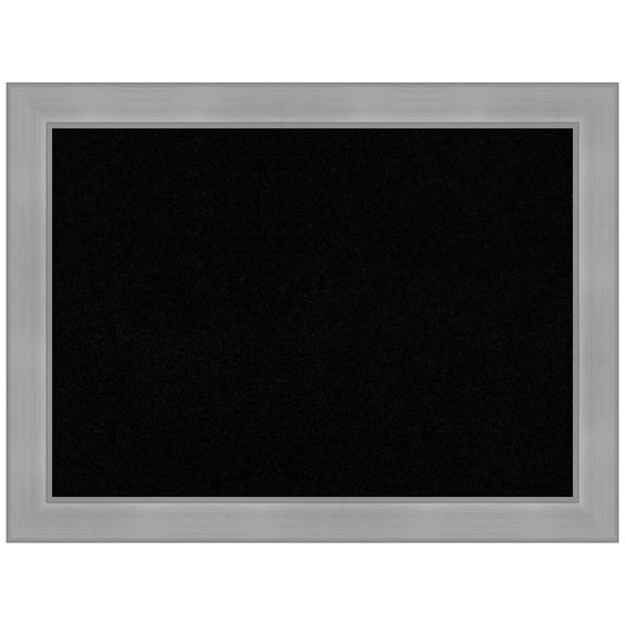Amanti Art Black Cork Board Framed Vista Brushed Nickel Bulletin Board 32 in. x 24 in.