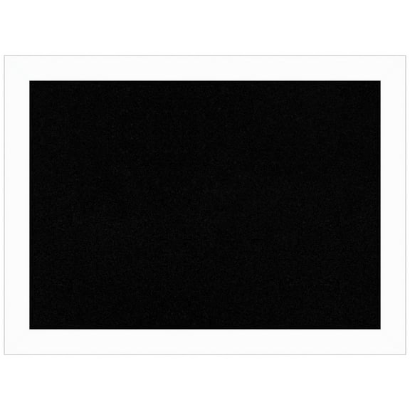 Amanti Art Black Cork Board Wood Framed Basic White Narrow Bulletin Board 31 in. x 23 in.