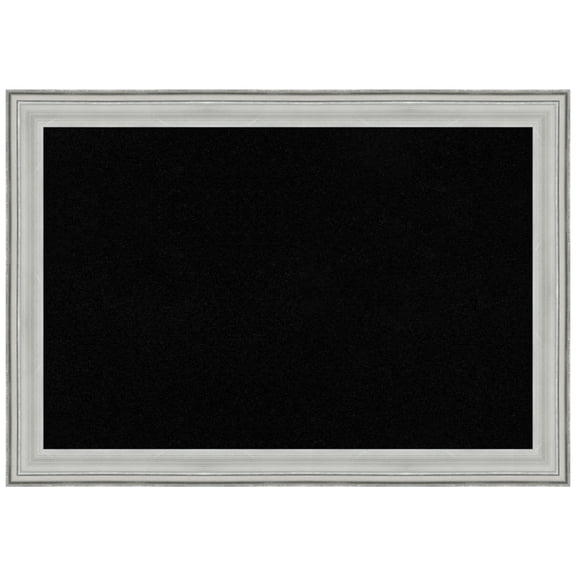 Amanti Art Black Cork Board Wood Framed Bel Volto Silver Bulletin Board 27 in. x 19 in.