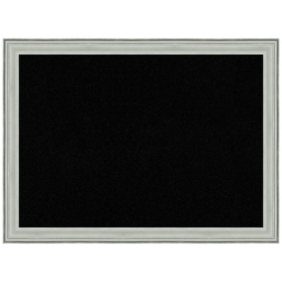 Amanti Art Black Cork Board Wood Framed Bel Volto Silver Bulletin Board 31 in. x 23 in.