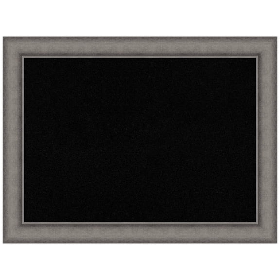 Amanti Art Black Cork Board Wood Framed Burnished Concrete Bulletin Board 32 in. x 24 in.