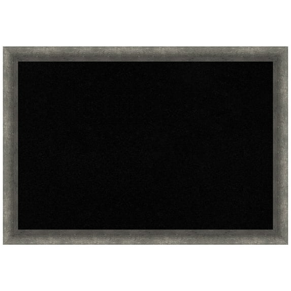Amanti Art Black Cork Board Wood Framed Burnished Concrete Narrow Bulletin Board 26 in. x 18 in.