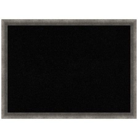 Amanti Art Black Cork Board Wood Framed Burnished Concrete Narrow Bulletin Board 30 in. x 22 in.