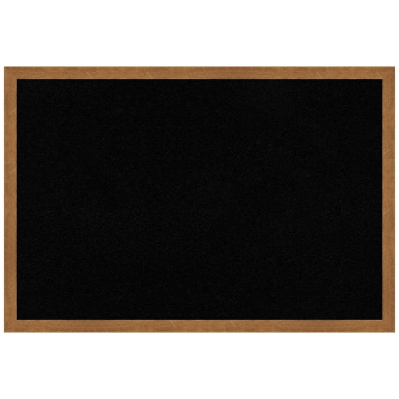 Amanti Art Black Cork Board Wood Framed Carlisle Blonde Narrow Bulletin Board 25 in. x 17 in.