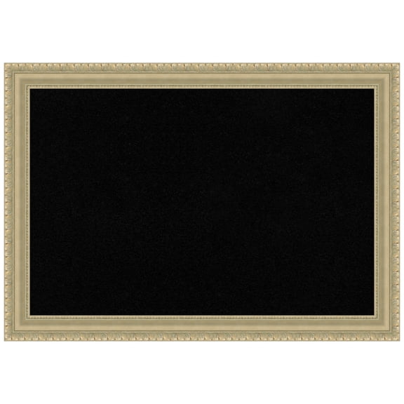 Amanti Art Black Cork Board Wood Framed Champagne Teardrop Bulletin Board 27 in. x 19 in.