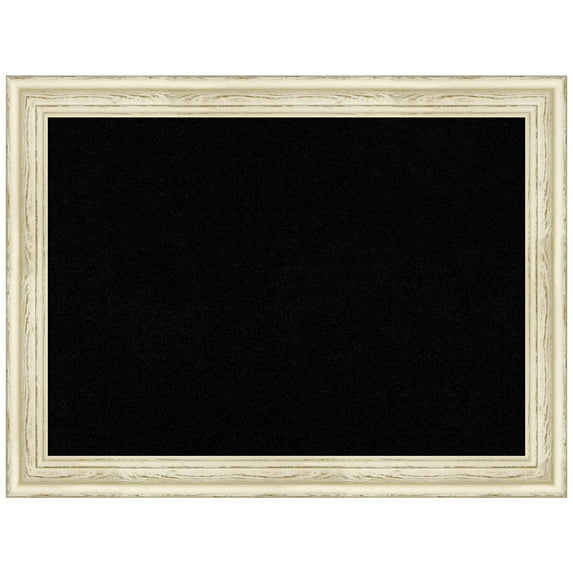 Amanti Art Black Cork Board Wood Framed Country White Wash Bulletin Board 32 in. x 24 in.